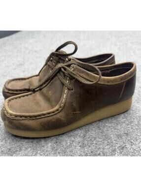 Clarks Padmora Wallabee Brown Leather Beeswax Oxford Loafer Boho Shoe Women 7.5